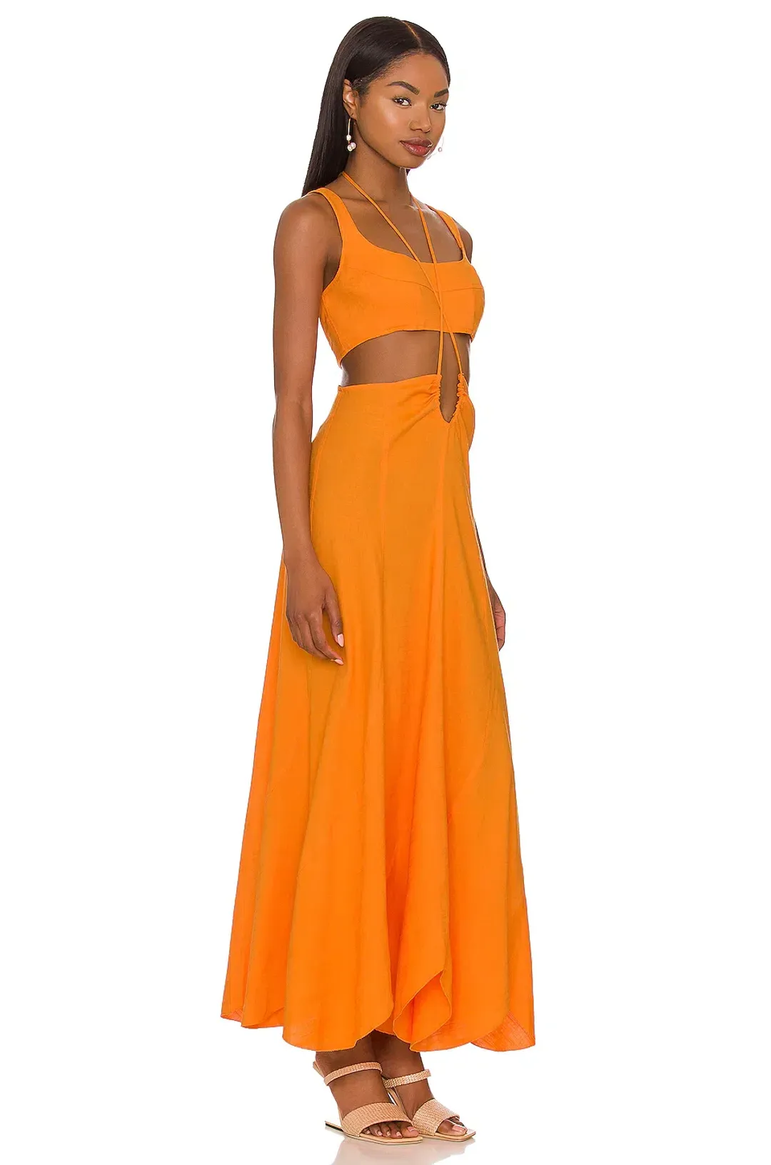 Cult Gaia Eileen Dress Apricot Orange Size XS for rent on The Volte - main image
