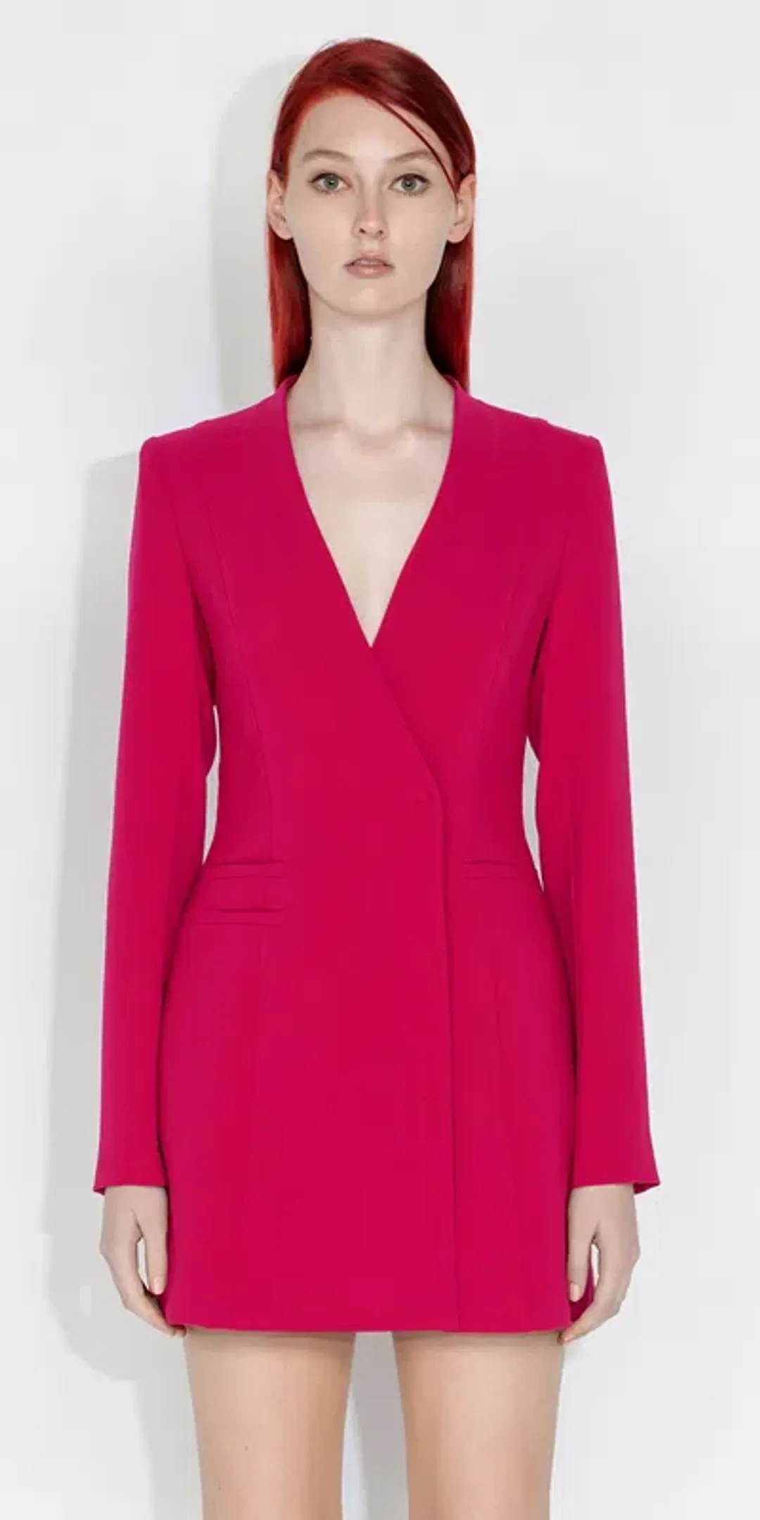 Cue Blazer Mini Dress Hot Pink Size 10 for rent on The Volte - main image
