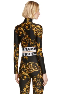 Versace Garland Crop Top and Leggings Set Black/Print Size 8 for rent on The Volte - image 5