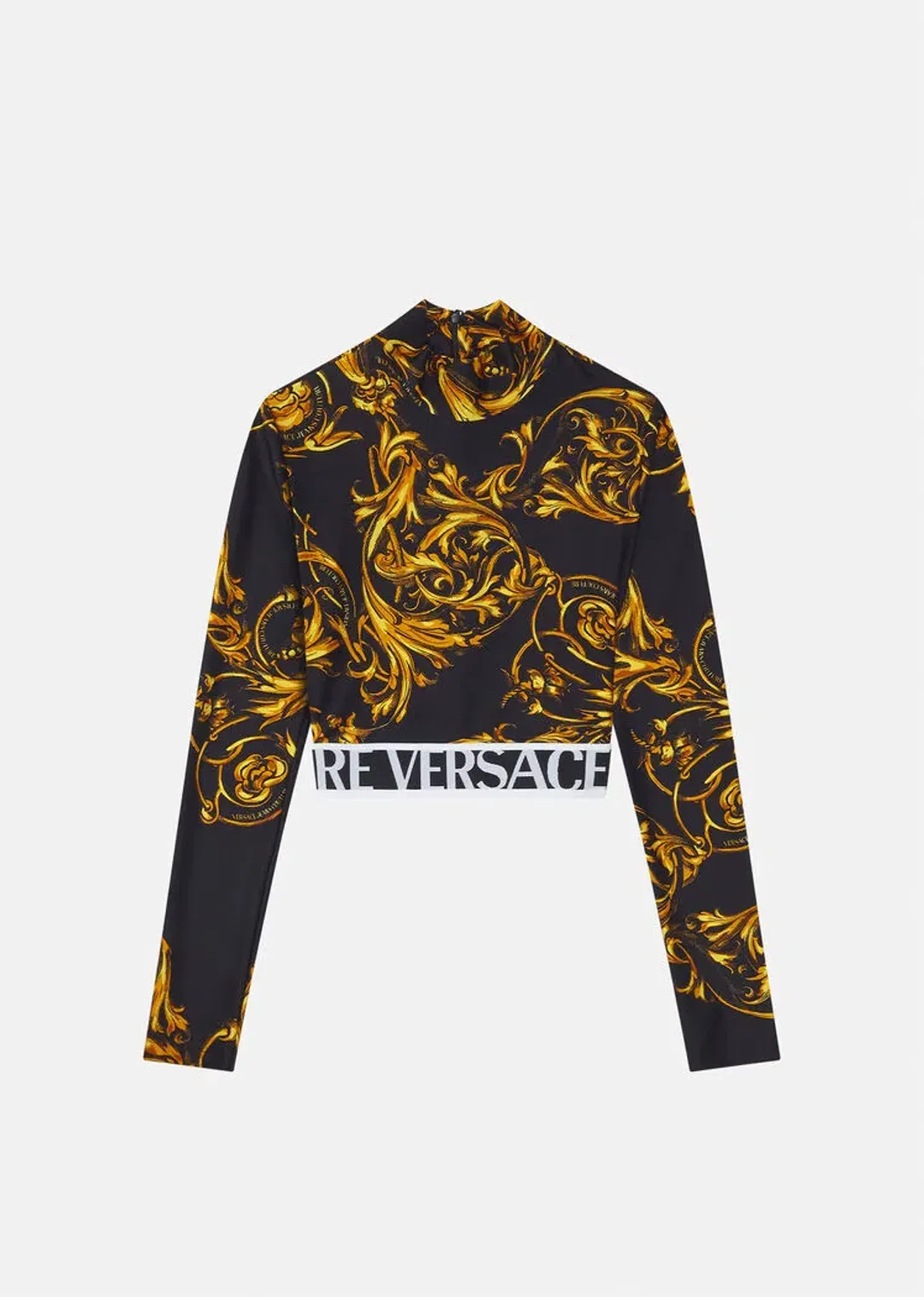 Versace Garland Crop Top and Leggings Set Black/Print Size 8 for rent on The Volte - main image