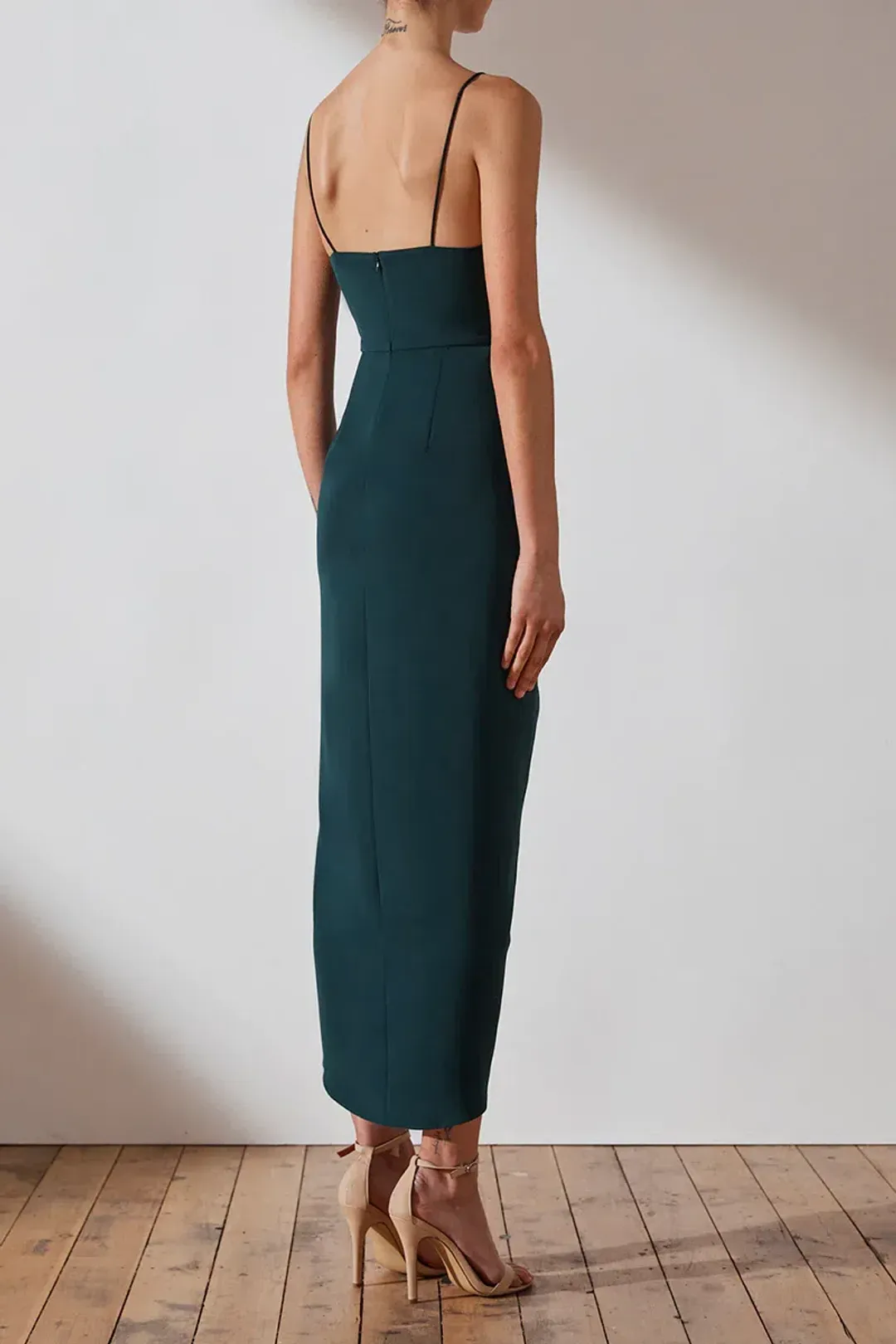 Shona Joy Core Cocktail Dress in Seaweed Green Size 8  for rent on The Volte - main image