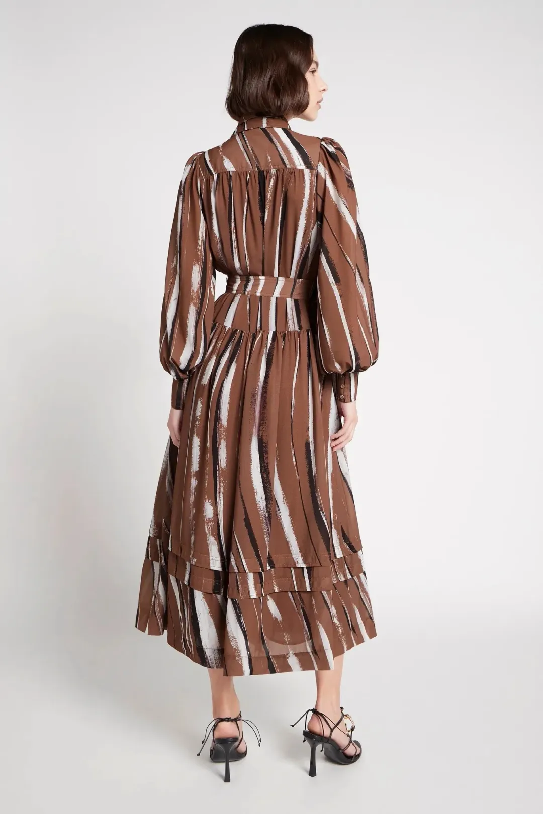 Aje Aurora Belted Midi Dress Print Size 14 for rent on The Volte - main image