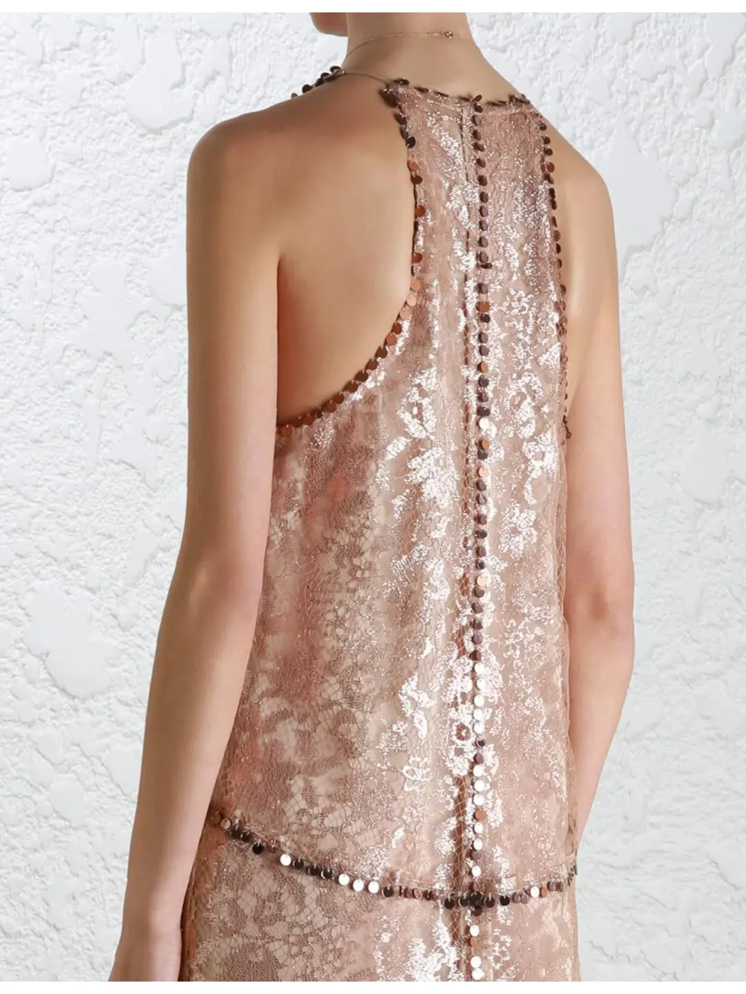 Zimmermann Lavish Mirror Lace Dress Pink Size 3 / AU 14 for rent on The Volte - main image