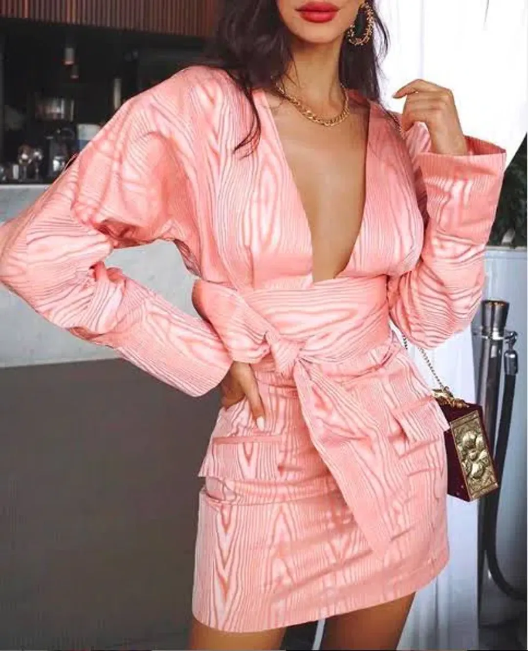 Manning Cartell Mini Mode Wrap Top and Mini Skirt Set Print Size 10 for rent on The Volte - main image