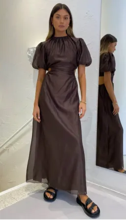 Sir the Label Anje Puff Sleeve Gown Brown Size 1 for rent on The Volte - image 4