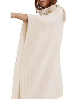 Country Road Button Detail Poncho Cream One Size  for rent on The Volte - image 2
