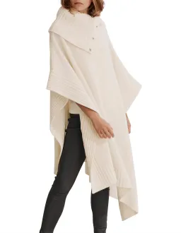 Country Road Button Detail Poncho Cream One Size  for rent on The Volte - image 1