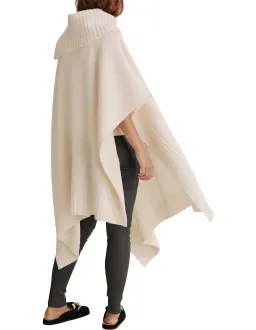 Country Road Button Detail Poncho Cream One Size  for rent on The Volte - image 4