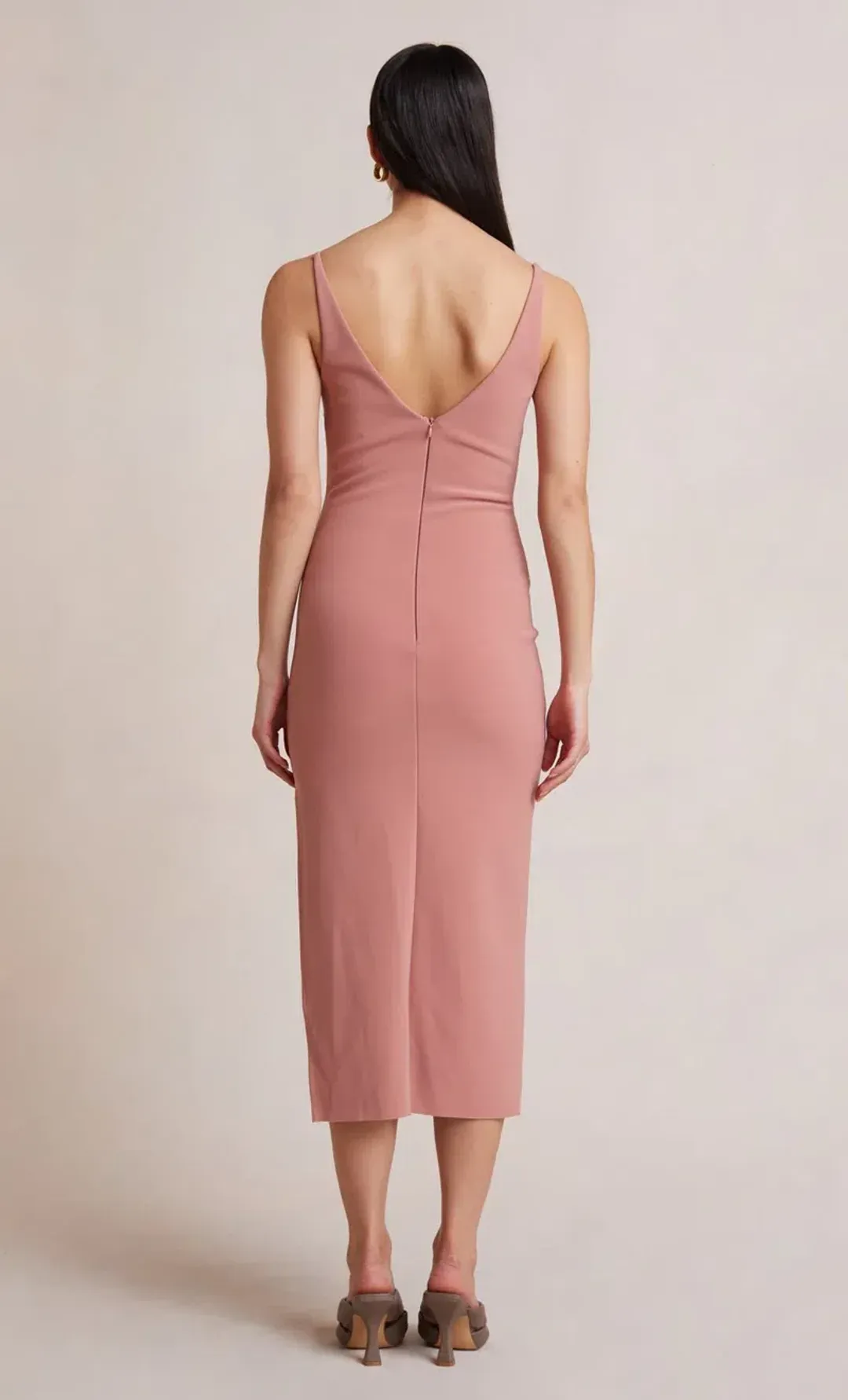 Bec & Bridge Livania Cut Out Midi Dress Pink Size 6 for rent on The Volte - main image