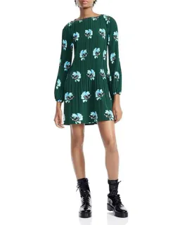 Maje Rockinet Pleated Dress Green Size 1 for rent on The Volte - image 1