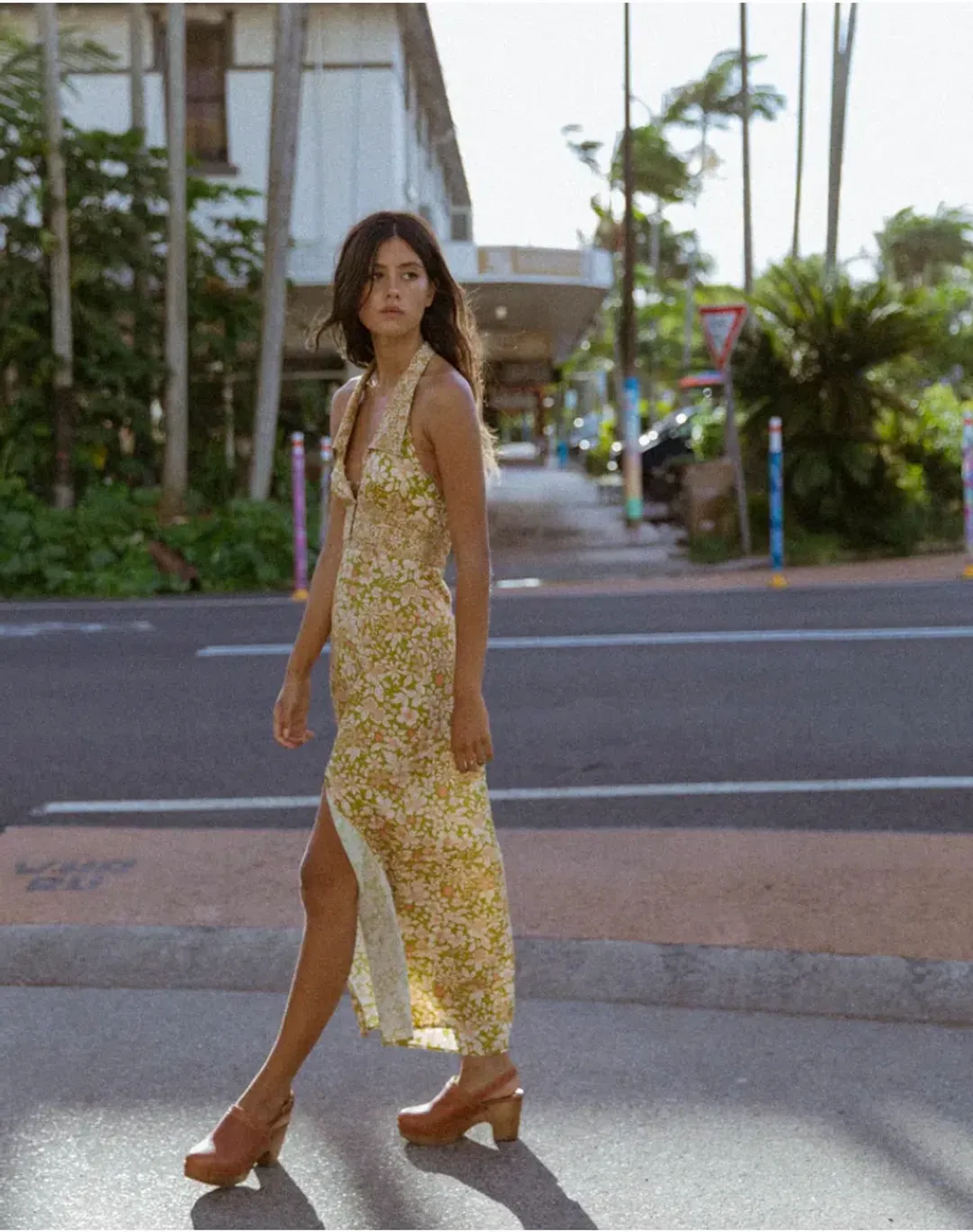 Golden Brown The Label Moneypenny Dress Bloom Yellow Size AU  6  for rent on The Volte - main image