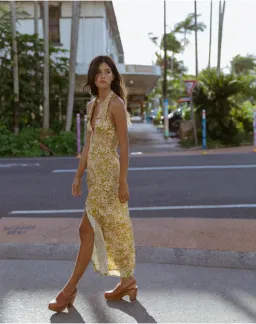 Golden Brown The Label Moneypenny Dress Bloom Yellow Size AU  6  for rent on The Volte - image 6