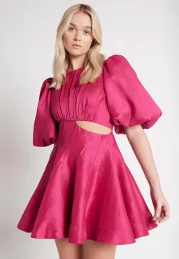 Aje Admiration Asymmetric Mini Dress Pink Size 8 for rent on The Volte - image 1