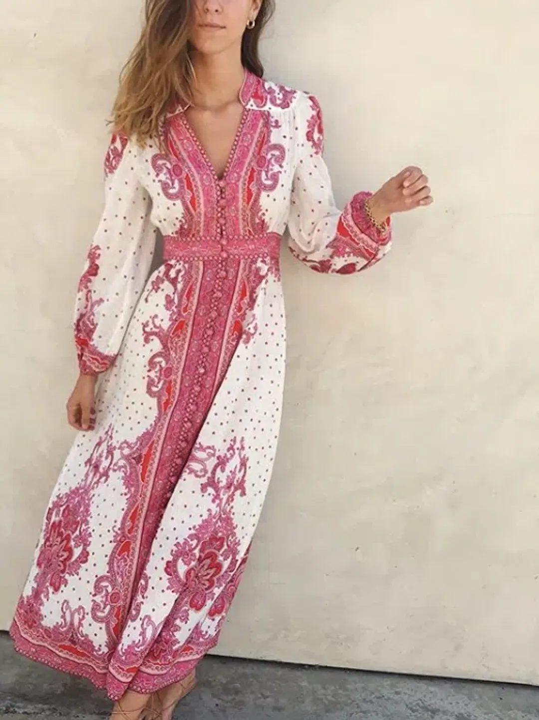 Zimmermann Bells Paisley Midi Dress Print Size 14 for rent on The Volte - main image