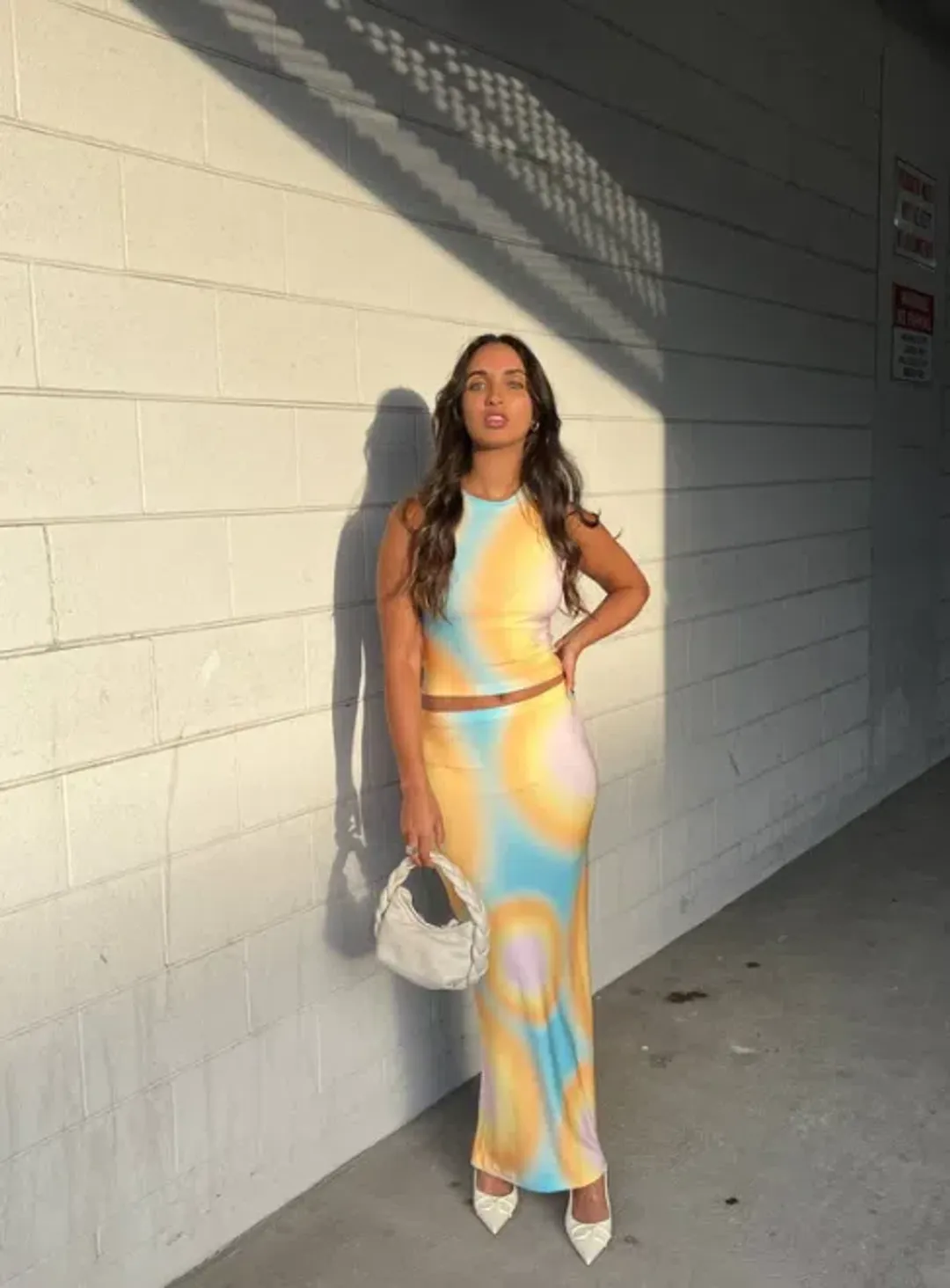 With Harper Lu Sunset Orb Maxi Set Print Size 6 for rent on The Volte - main image