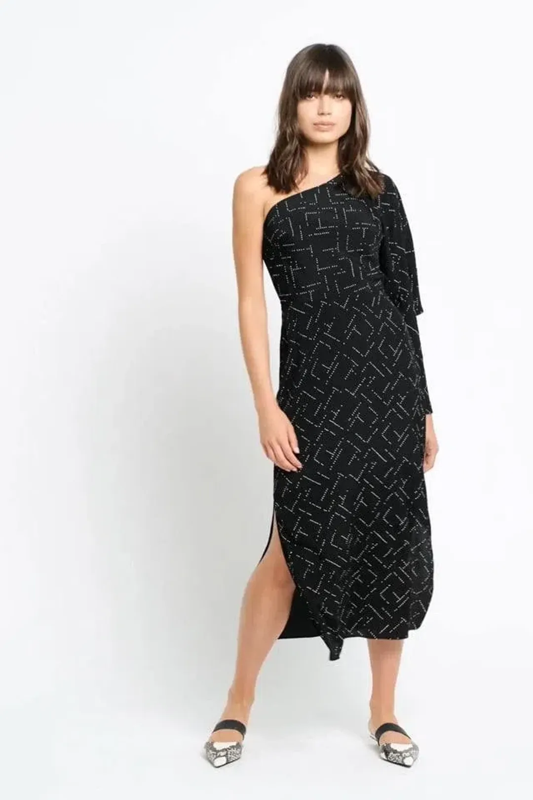 Sass & Bide Space Oddity One Shoulder Dress Black Size 8  for rent on The Volte - main image