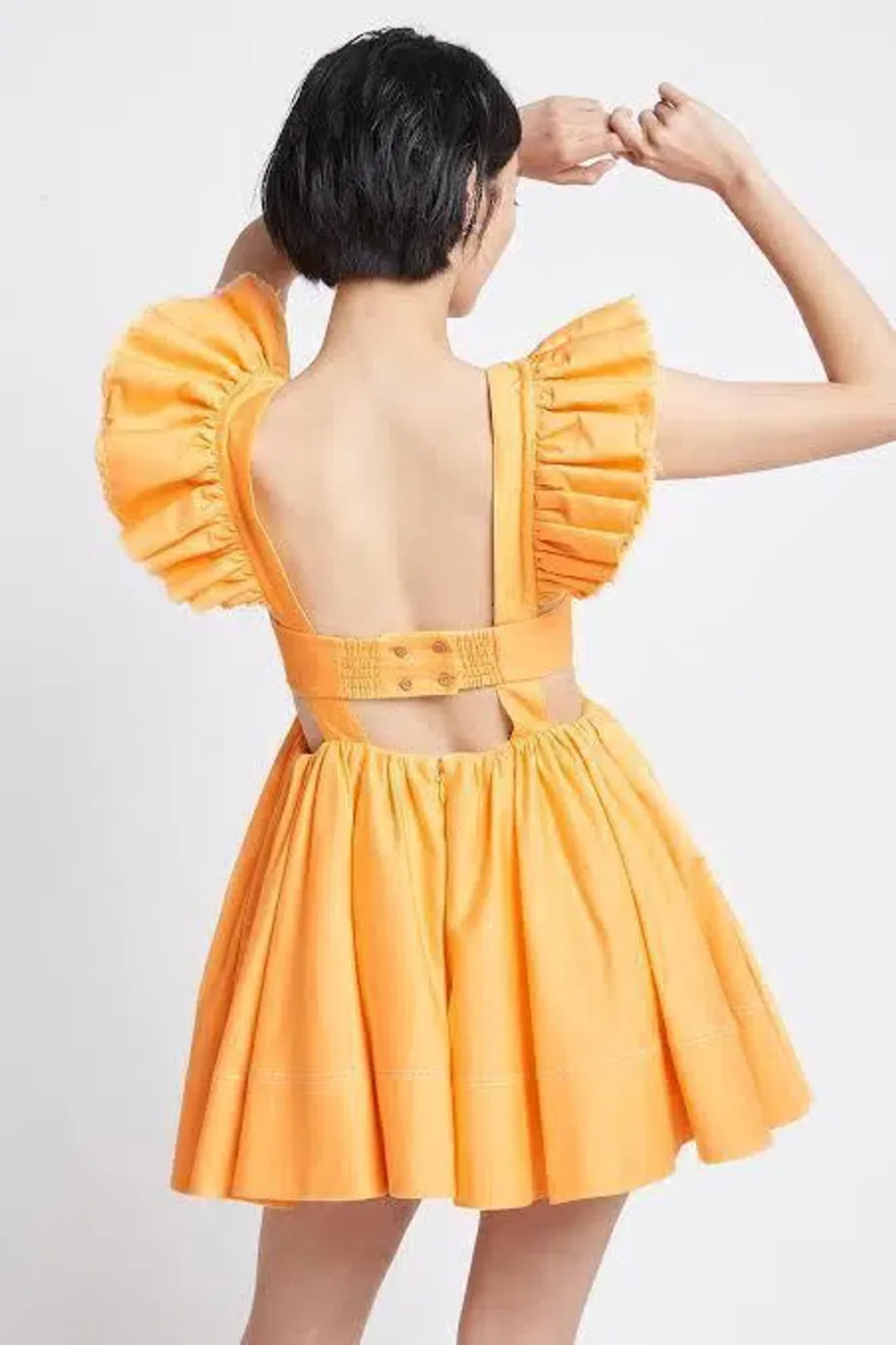Aje Midsummer Mini Dress Mango Sorbet Size 6 for rent on The Volte - main image