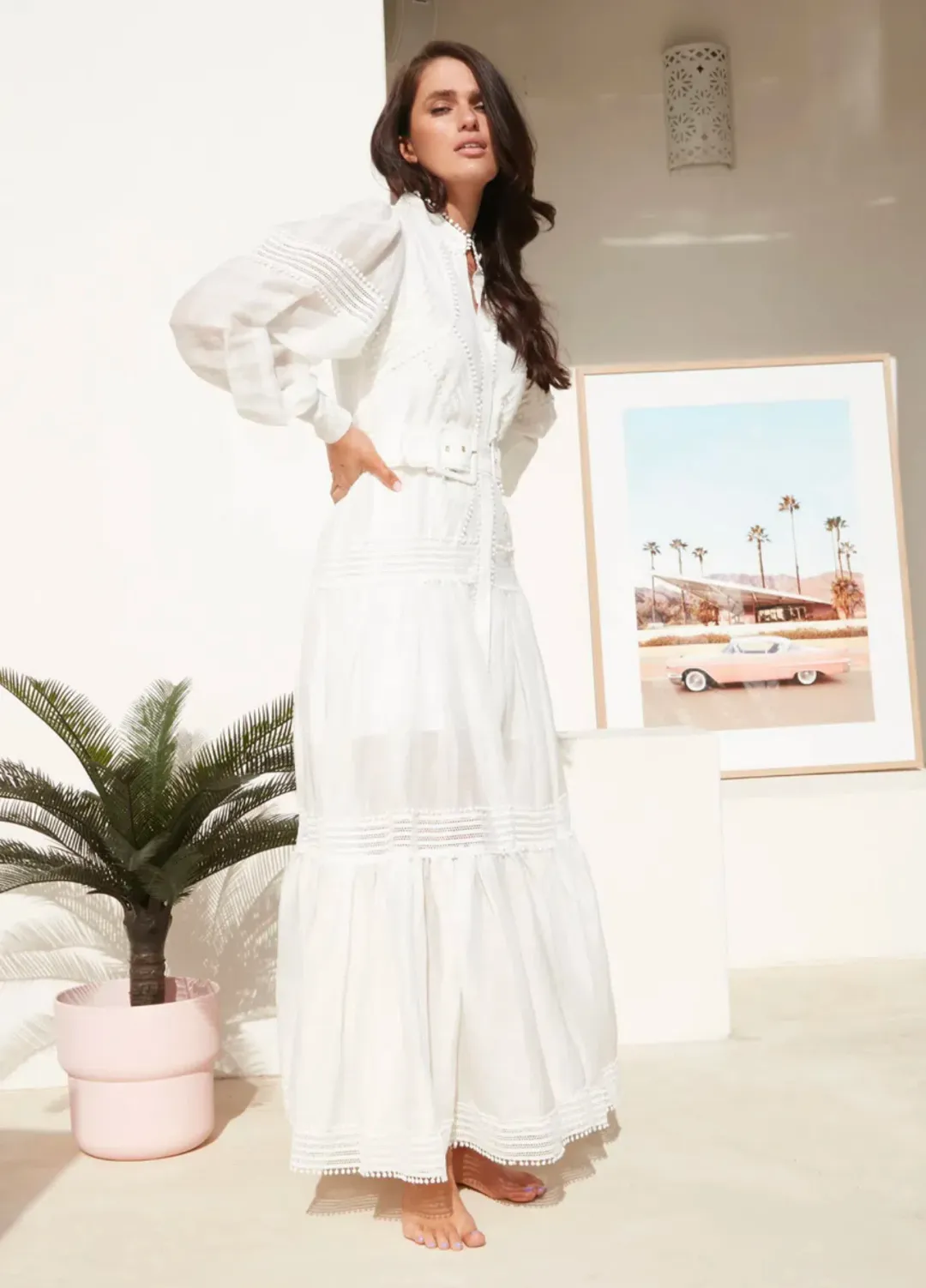 Mackenzie Mode Monarch Maxi Dress White Size 12 for rent on The Volte - main image
