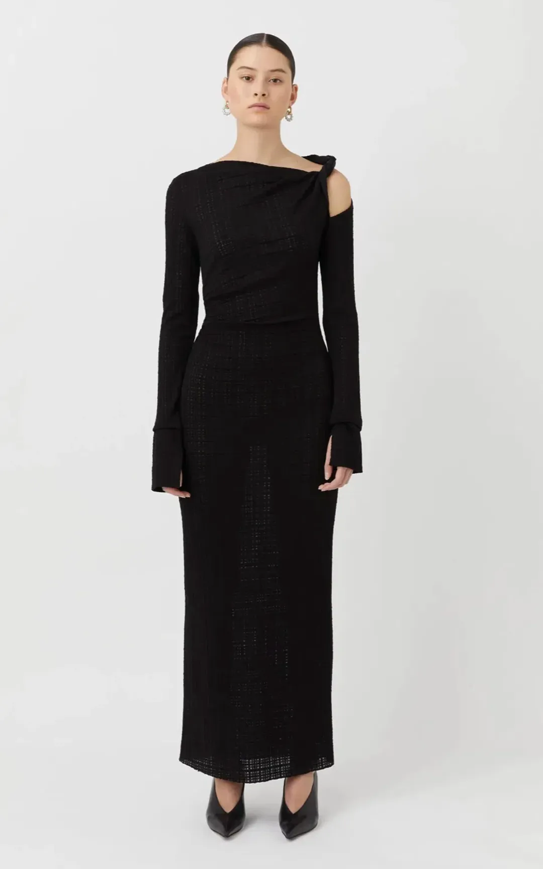Camilla and Marc Ellsworth Twist Dress Black Size 10 for rent on The Volte - main image