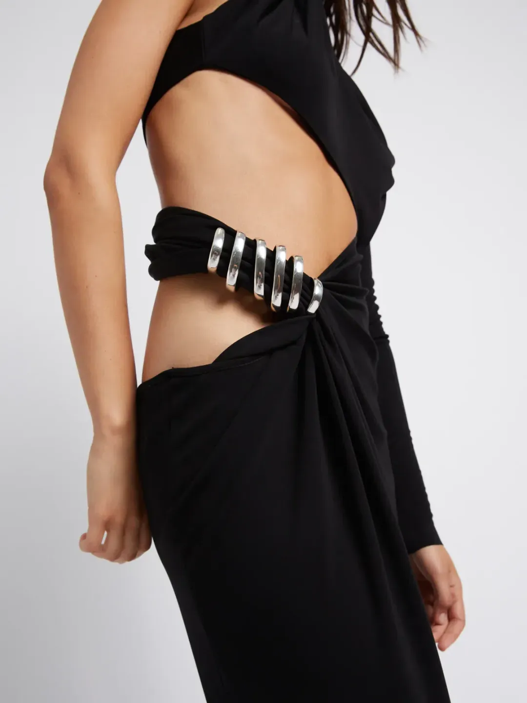 Christopher Esber Coiled Twisted Torso Dress Black Size AU 8 for rent on The Volte - main image
