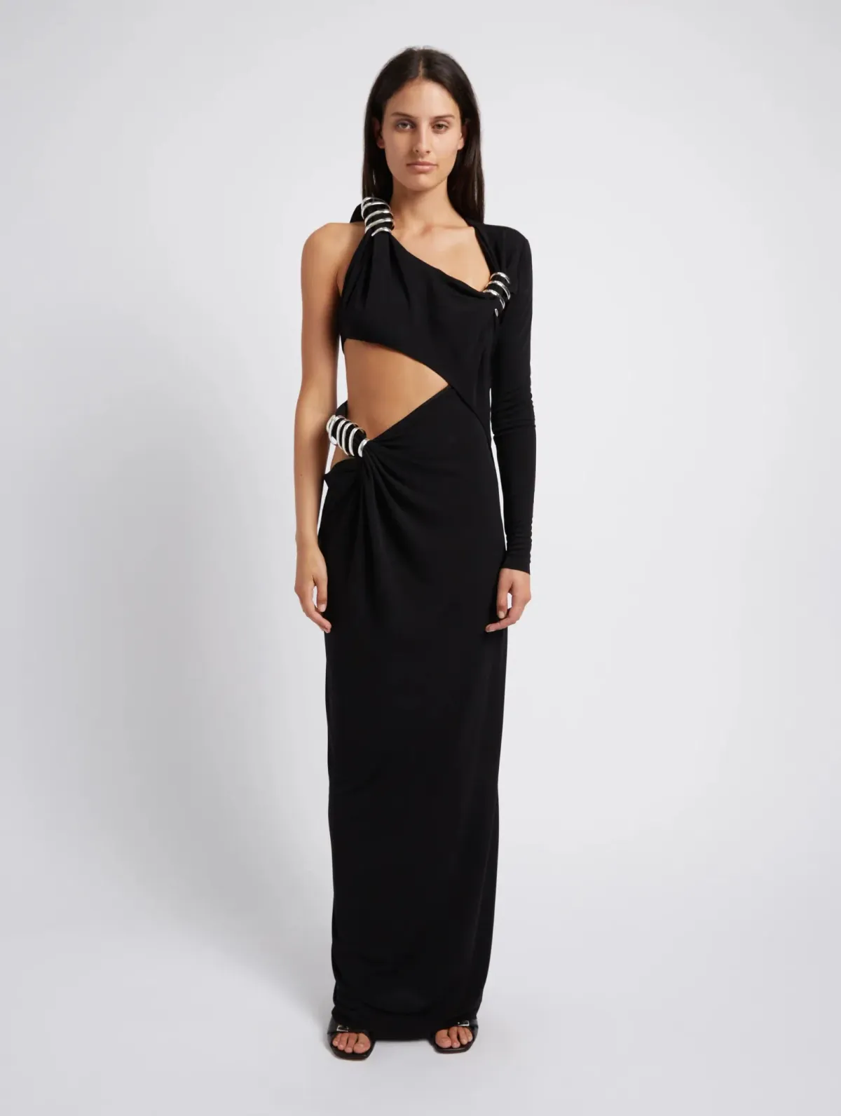 Christopher Esber Coiled Twisted Torso Dress Black Size AU 8 for rent on The Volte - main image