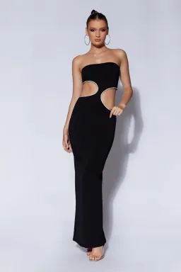 Meshki Jaden Strapless Cut-Out Maxi Dress Black Size XS for rent on The Volte - image 4