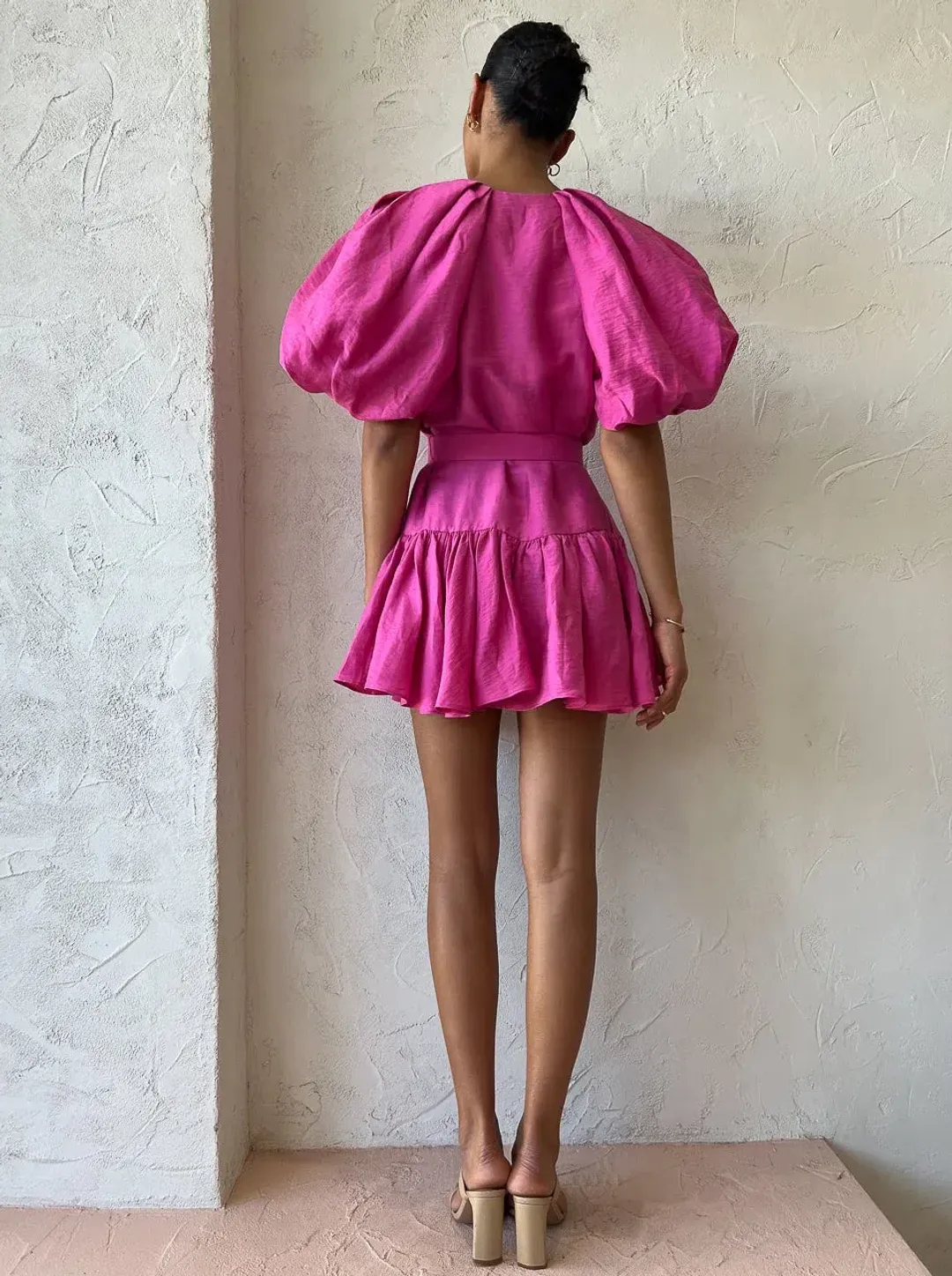Acler Wheatland Dress in Flamingo Pink Size 8 for rent on The Volte - main image