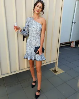 Rebecca Vallance Sophia One Shoulder Dress Print Size 8 for rent on The Volte - image 1