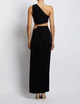 Meshki Paige Ruched Side Cut Out Maxi Dress Black Size S for rent on The Volte - image 3