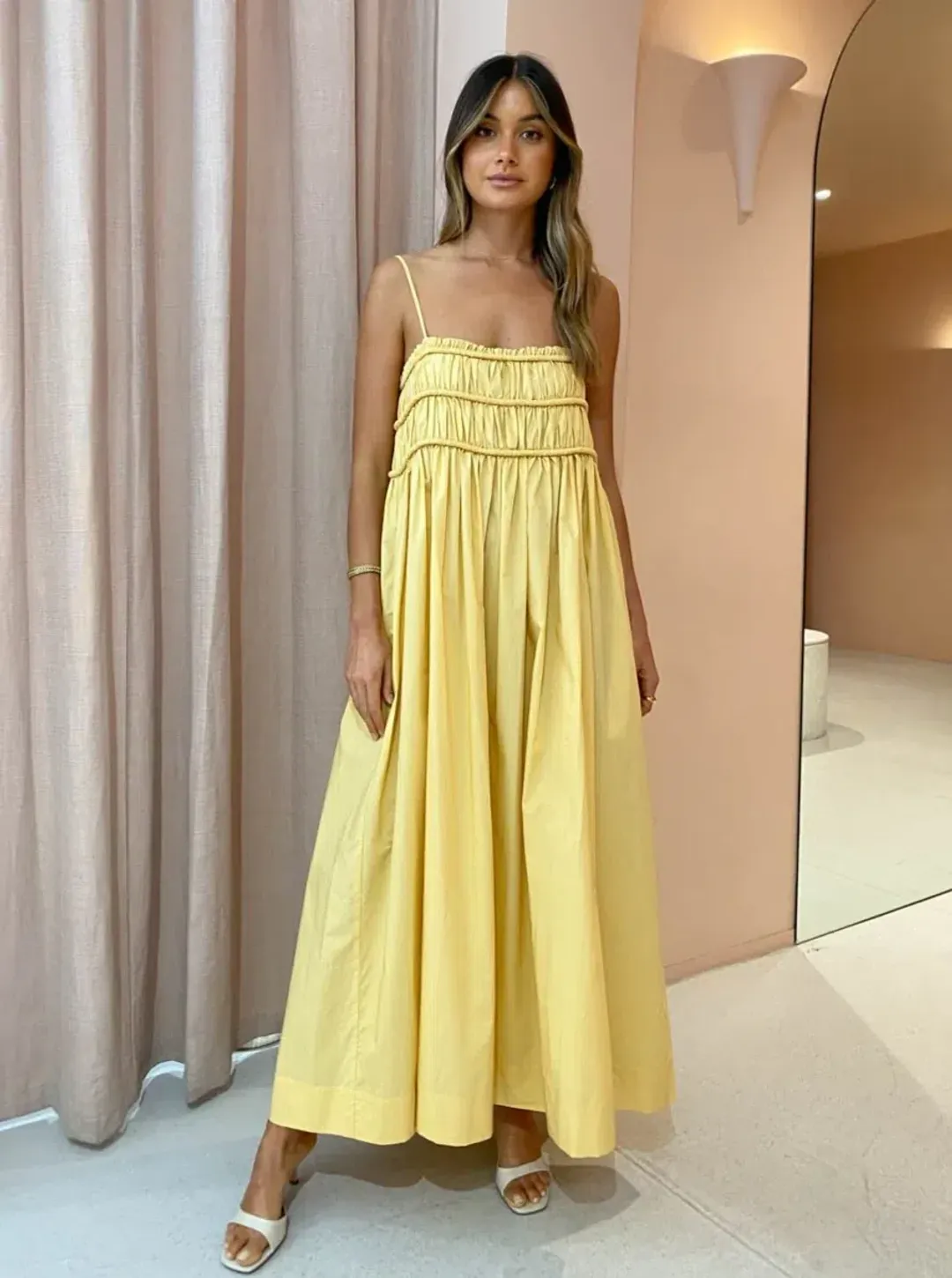 Bec and Bridge Eli Maxi Dress Yellow Size 8 for rent on The Volte - main image