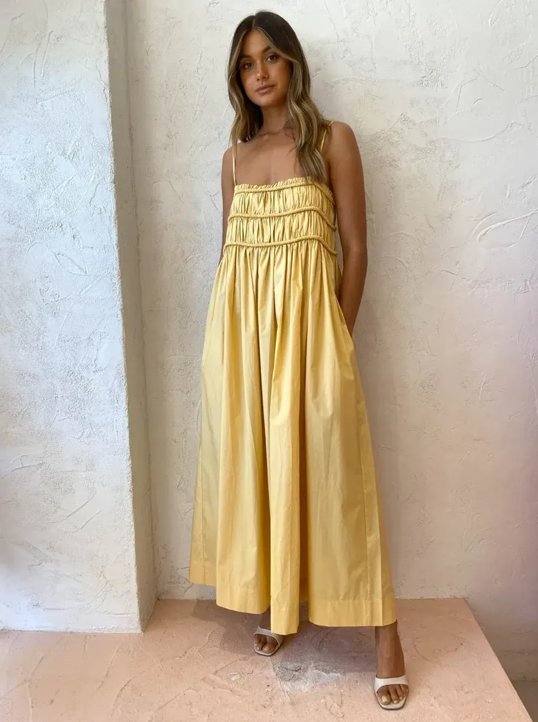 Bec and Bridge Eli Maxi Dress Yellow Size 8 for rent on The Volte - main image