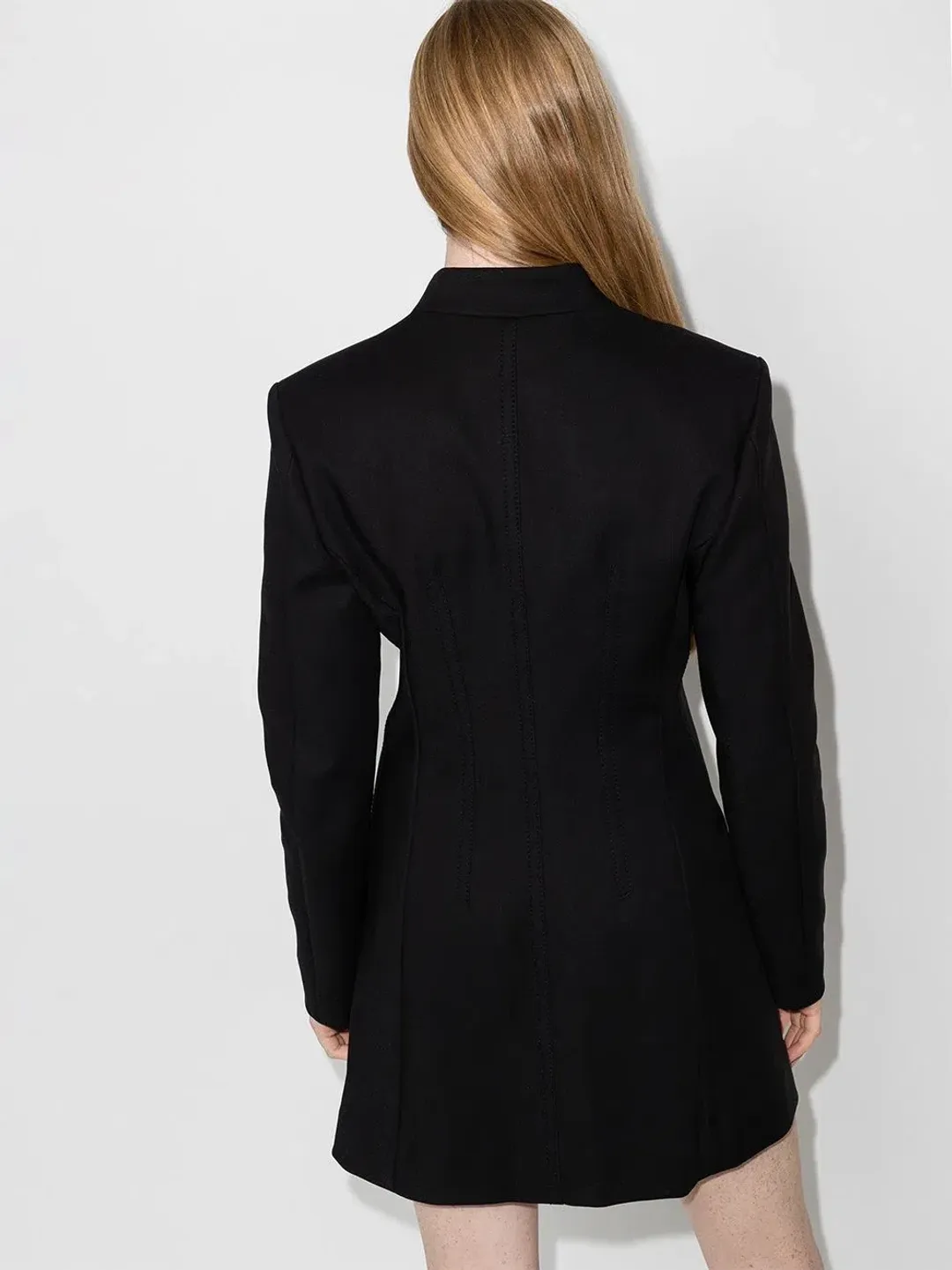 Dion Lee Accordion Pleat Blazer Mini Dress Black Size 6 for rent on The Volte - main image