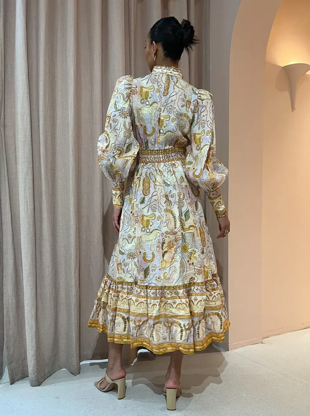 Alemais Solitaire Midi Dress Watercolour Print Size 12 for rent on The Volte - main image