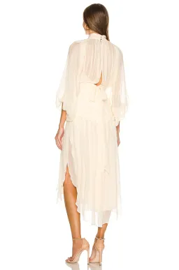 Shona Joy Iris Long Sleeve Open Back Midi Dress Cream Size 8 for rent on The Volte - image 2