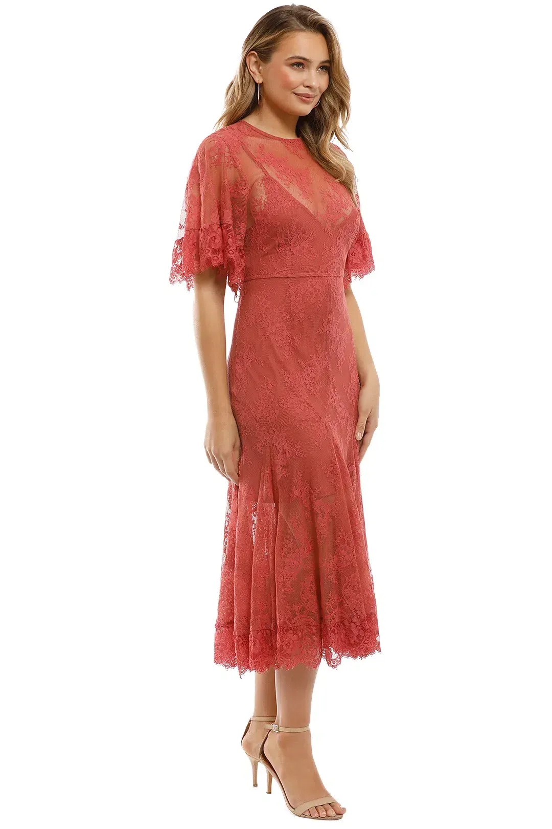 Talulah Blind Love Midi Dress  Rosewood Size 8 for rent on The Volte - main image