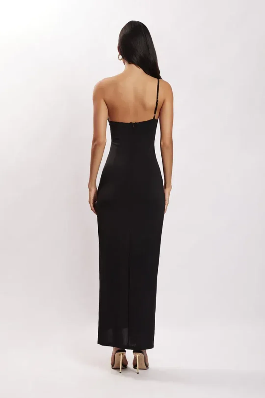 Meshki Sami Cut Out Midi Dress with Hardware Black Size XS for rent on The Volte - main image