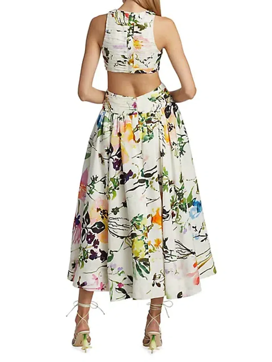 Aje Introspect Cut Out Midi Dress in Botanic Floral Print AU10 for rent on The Volte - main image