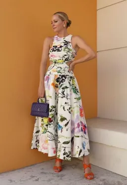 Aje Introspect Cut Out Midi Dress in Botanic Floral Print AU10 for rent on The Volte - image 3