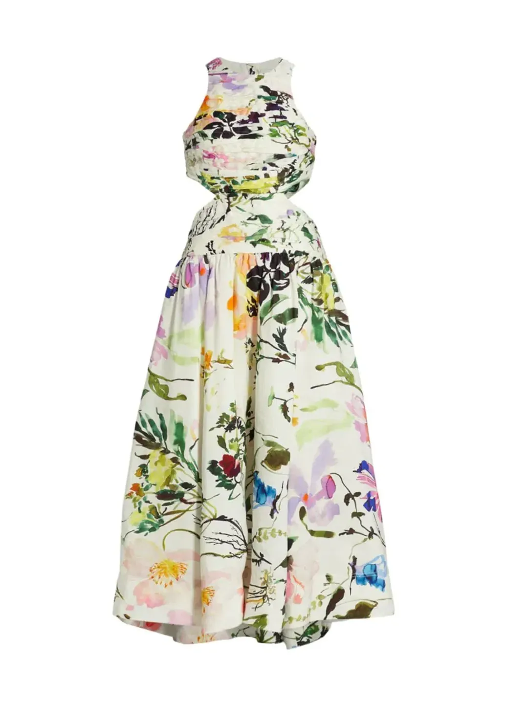 Aje Introspect Cut Out Midi Dress in Botanic Floral Print AU10 for rent on The Volte - main image
