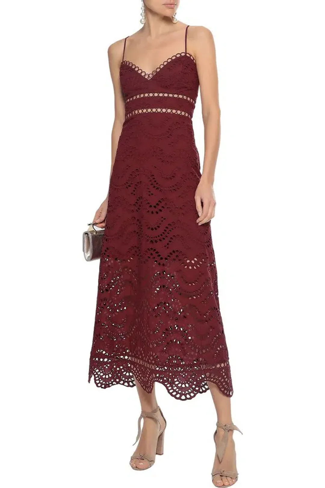 Zimmermann Jaya Wave Bodice Dress Merlot Size 8 for rent on The Volte - main image