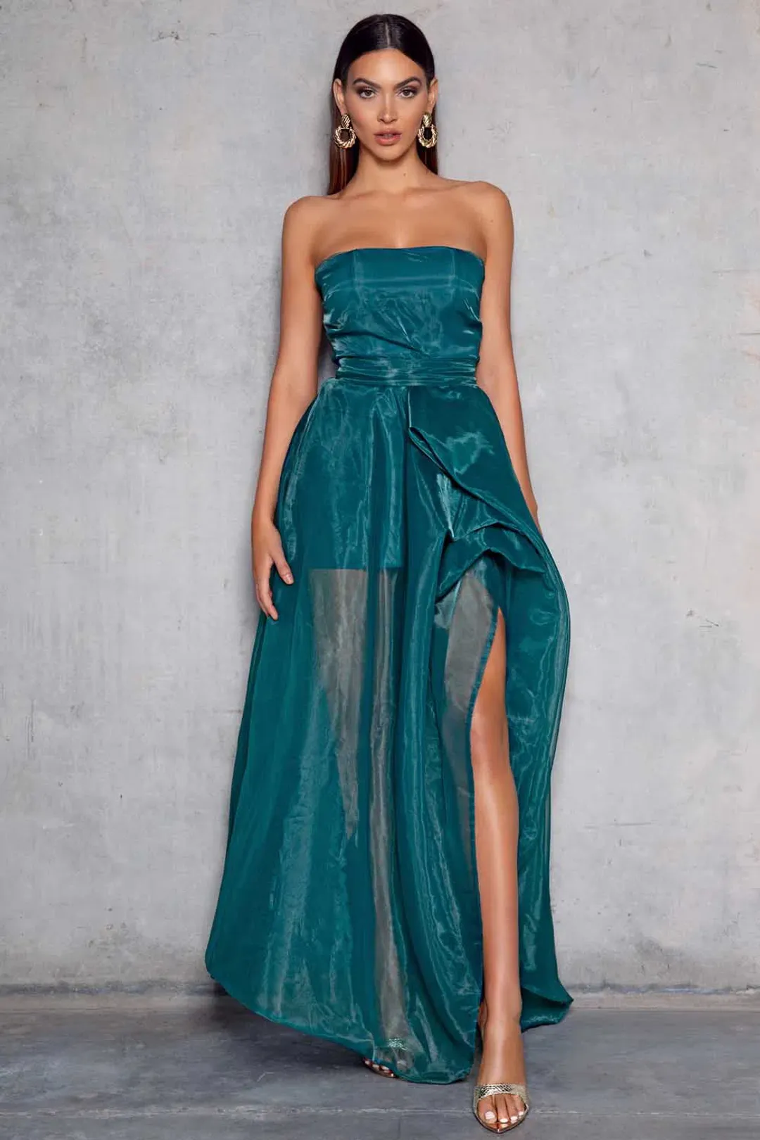 Elle Zeitoune Hazel Gown Emerald Green Size 10 for rent on The Volte - main image