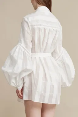 Acler The Rusper Dress in Ivory Check Size 8 for rent on The Volte - image 4