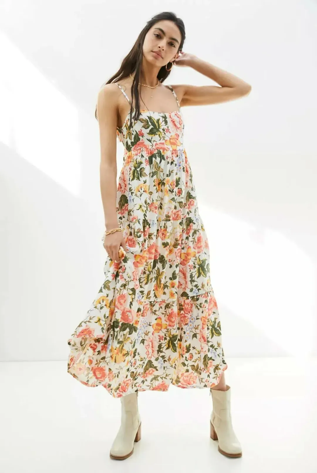Faithfull the Brand Corvina Midi Dress Teatro Floral Print Size 10 for rent on The Volte - main image