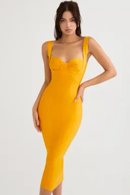 House Of CB Charlene Bandage Midi Dress Tangerine Size XS / Au 6 for rent on The Volte - image 3