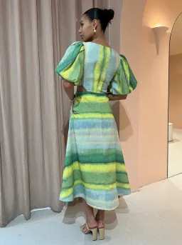 Acler Temple Dress in Impressionist Stripe Size 10 for rent on The Volte - image 3