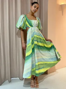 Acler Temple Dress in Impressionist Stripe Size 10 for rent on The Volte - image 4