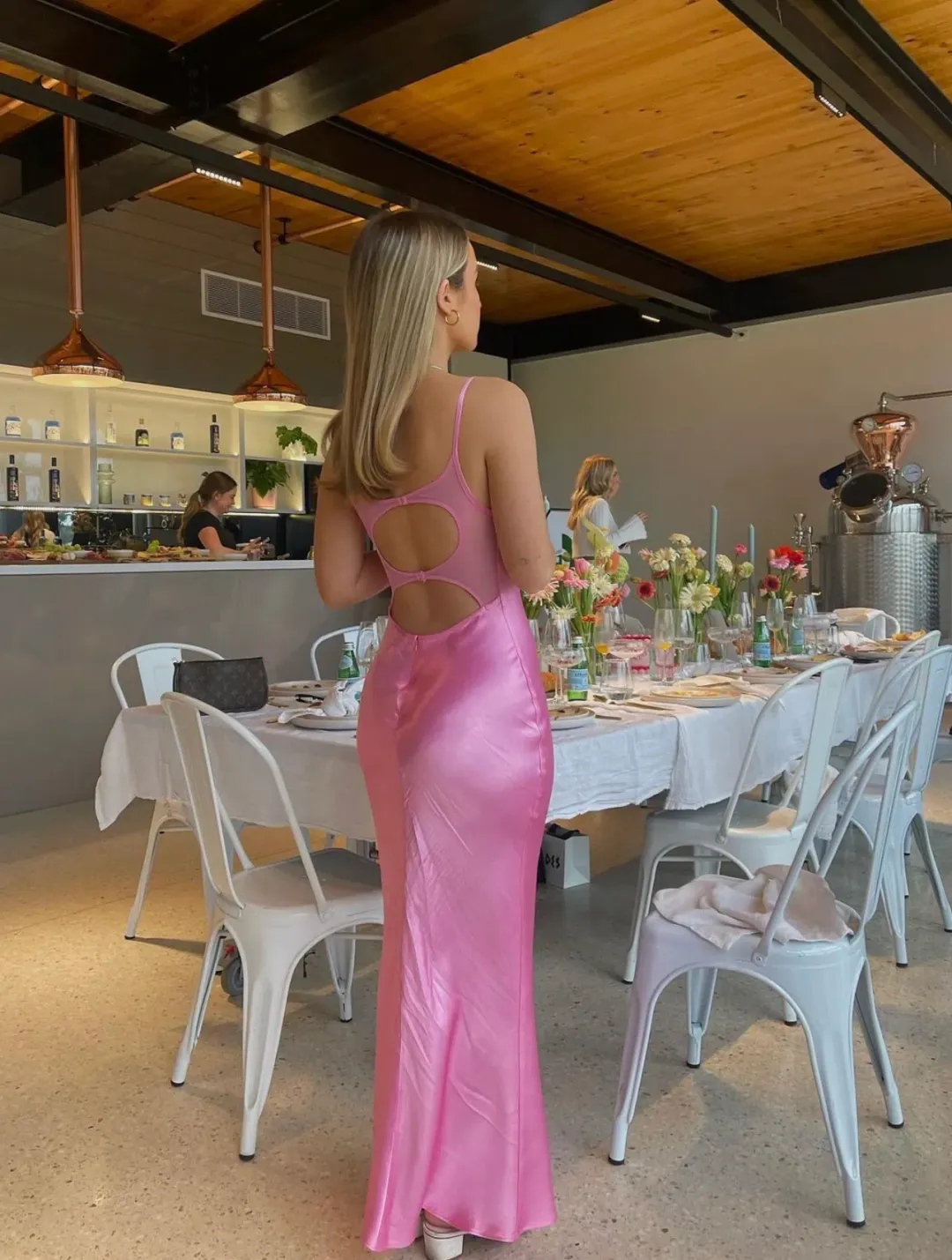 Bec & Bridge Malyka Maxi Dress Candy Pink Size 6 for rent on The Volte - main image