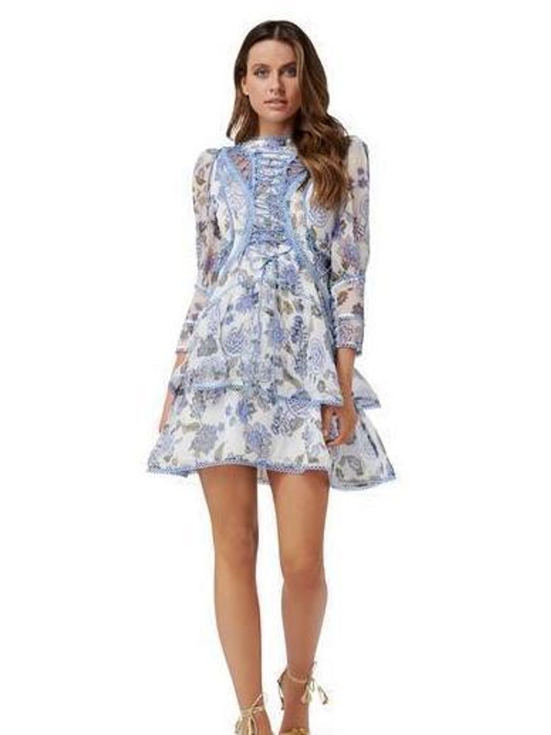 Thurley BLUEBELL PRINT MINI DRESS Size 6 for rent on The Volte - main image
