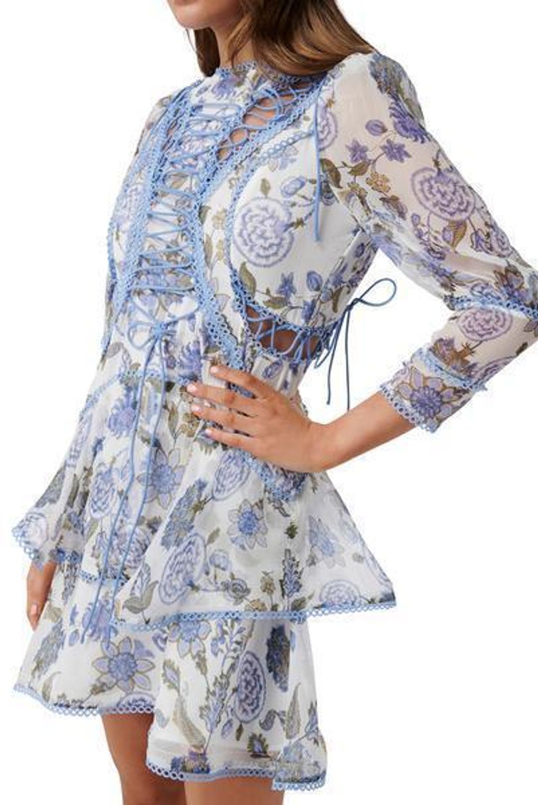 Thurley BLUEBELL PRINT MINI DRESS Size 6 for rent on The Volte - main image