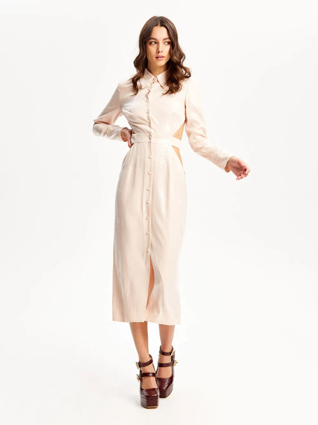 Alice McCall Night Sky Trench Dress Chai Latte Size 6 for rent on The Volte - main image